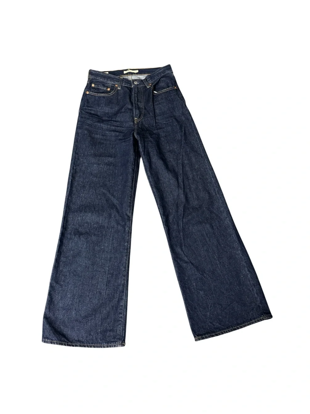 Levi’s Premium Ribcage Wide Leg Dark Wash Size 28 - Picture 1 of 5